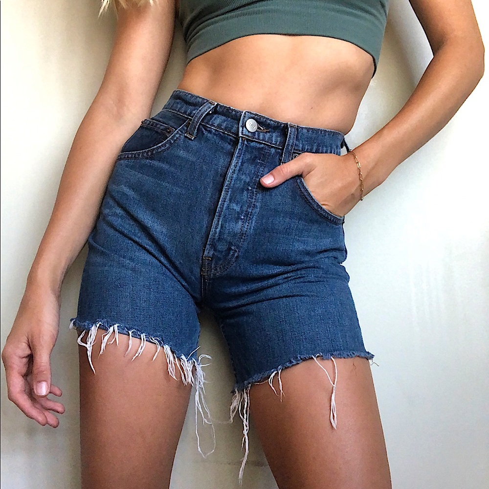 Reformation Cynthia High Button Fly Denim Shorts